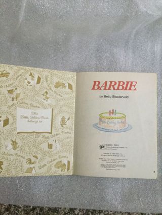 Little Golden Book - Barbie 1976 2nd print Hardcover rare 3