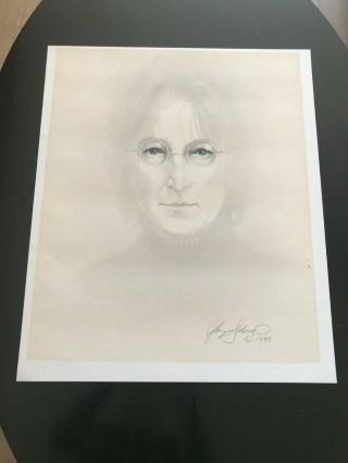 John Lennon By Gary Saderup Vintage Retro Litho Print 24 " X 20 " Signed 1980