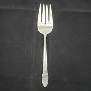 Cold Meat Fork By 1847 Rogers Bros (is) Silver Plated " First Love " Pattern 9 "