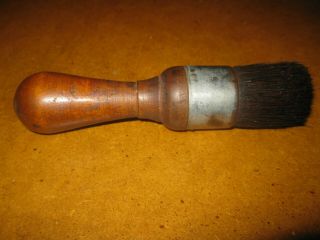 Antique Vintage Shaving Brush Pure Bristles Turned Wood Handle Stamped 6,  VGC 2