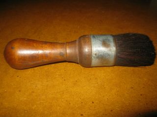Antique Vintage Shaving Brush Pure Bristles Turned Wood Handle Stamped 6,  VGC 3