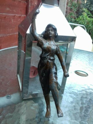 Antique Lady Cast Metal /spelter Figure Statue No Base Last Week On Ebay