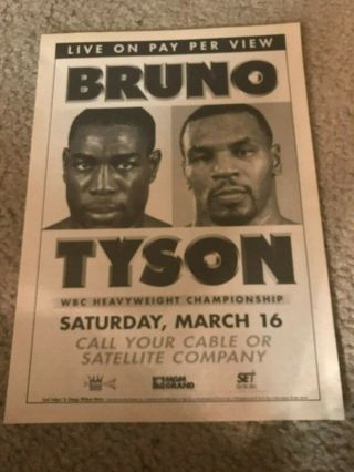 Vintage 1996 Mike Tyson Vs Frank Bruno Poster Print Ad Boxing 1990s Rare