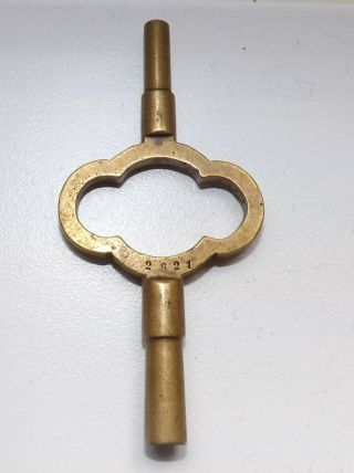 Vintage Double Ended Brass Clock Key No 4 - 3.  25mm & No.  0 - 2.  50mm.