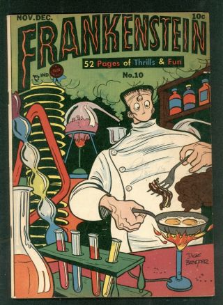 Frankenstein 10 Prize 1947 Dick Briefer Cover Rare Vintage Golden Age Horror Vgf