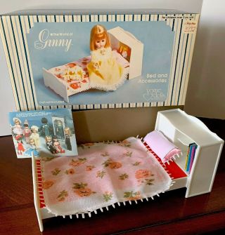 Vintage 1978 Vogue Ginny Doll Bed And Accessories With Box