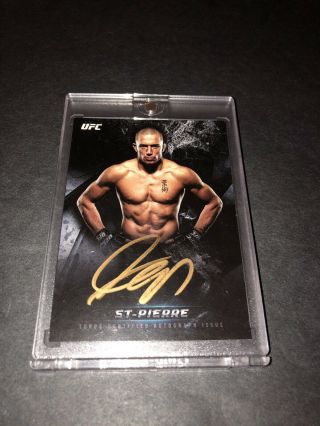 2018 Topps Ufc Knockout Georges St Pierre Gsp 1/1 Auto Autograph Aka Ink Rare