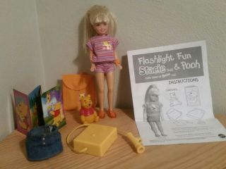 Vintage Flashlight Fun Stacie Doll & Pooh,  Little Sister Of Barbie,  No Box
