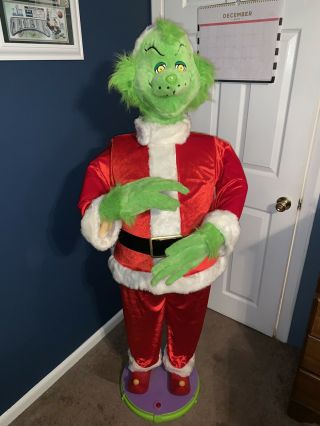 Rare Gemmy Life Size 5 Foot Animated Singing Grinch - - Only Once