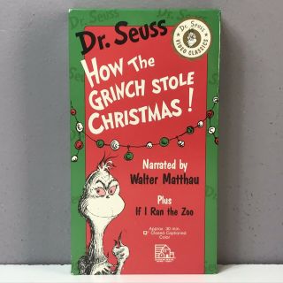 Dr.  Seuss HOW THE GRINCH STOLE CHRISTMAS VHS Video Tape 1992 Rare Matthau & ZOO 2