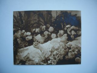 Antique 7 X 9 Creepy Photo After Death Picture Young Woman Quebec Canada