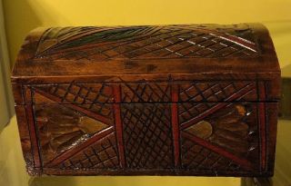 Wooden Box Vintage Old Collectible Wooden Hand Made Carved Unique Box Indian Art