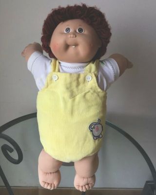 Vtg 1980’s Cabbage Patch Kids Boy Doll Auburn Hair Brown Eyes Toothy Smile
