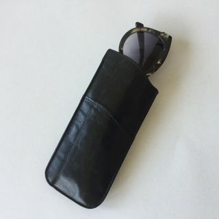 Vintage Black Leather Eyeglass Case