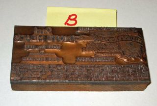 Antique Vintage Printing Plate Mail Order Merchandise Copper On Wood