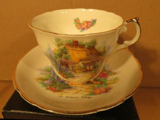 Regency A Somerset Cottage Teacup And Saucer / Made In England