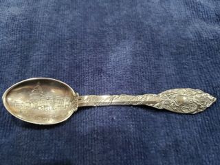 Antique Sterling Souvenir Spoon Washington Dc W/ Eagle Handle C1891 Howard