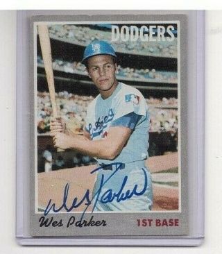 Wes Parker Signed 1970 Topps Baseball Card 5 Rare Autograph La Dodgers