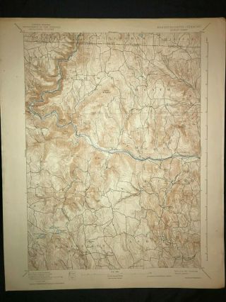 Vintage 1938 Usgs Topographical Map Of Hawley Ma - Vt - Unfolded