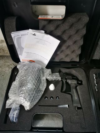 Walcom Carbonio Hte Clear Spray Gun 1.  3mm Rare,  Carry Case,  Accessories