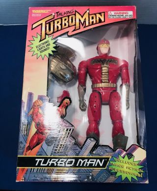 Talking Turboman Deluxe 13.  5 " 1996 Tiger Electronics.
