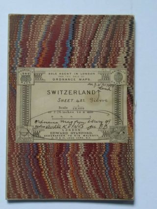 Switzerland C1884 Antique Fold Out Map By Edward Stanford London