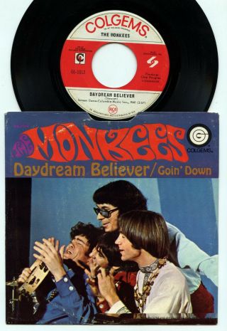 Rare Rock 45 & Pic Sleeve - The Monkees - Daydream Believer - Colgems