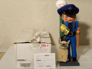 Very Rare Steinbach Police Man With Dog Nutcracker S1786 Signed