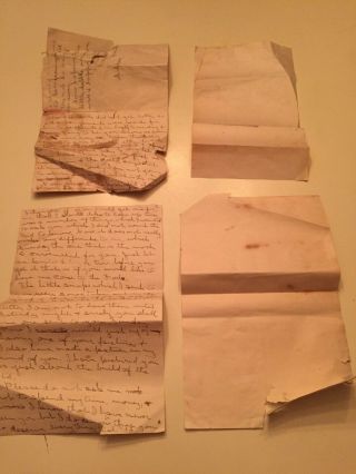 6 Pages Of Antique Hand Written Old Letters Or Notes 1921 Newburyport Ma