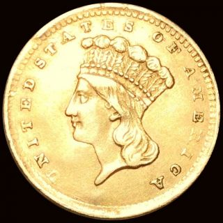 1856 Rare Gold Dollar Nearly Uncirculated Philly Lustrous $1 Indian Princess Nr