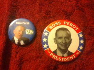 Rare Ross Perot Presidential Political Campaign Button Pinbacks 1992