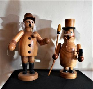 Vintage German Wooden Smokers - Erzgebirge Rauchmaenner - For Tlc