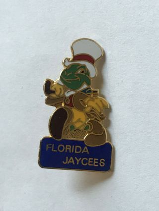 Disney Florida Jaycees Pin 1980 Jiminy Cricket Rare Pinocchio