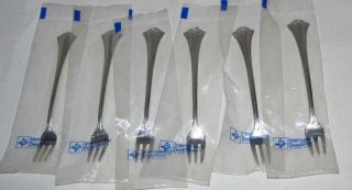 6 Serenity Pattern Shrimp Forks By International Silver Co.  &