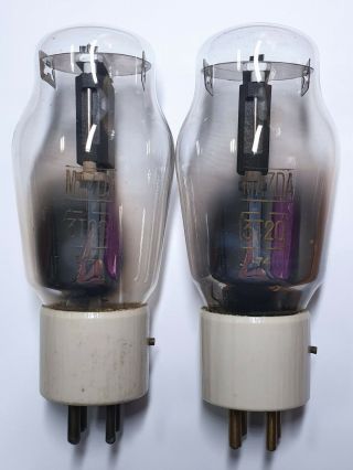 Two Rare Mazda 3 - T - 20 (type 801 / Vt - 62) Vacuum Tubes With Graphite Plate