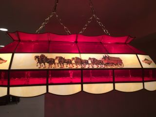 Vintage Budweiser Beer Hanging Pool Table Light Ultra Rare Great Colors 