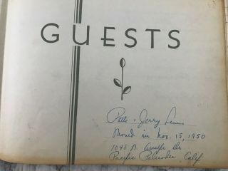 VERY RARE Jerry & Patti Lewis Guest Book Signed By Celebrities 1950 2