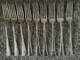 10 Vintage Rvale Table Forks Fluted Symphony Silver Plated Epns A1 Good Quality