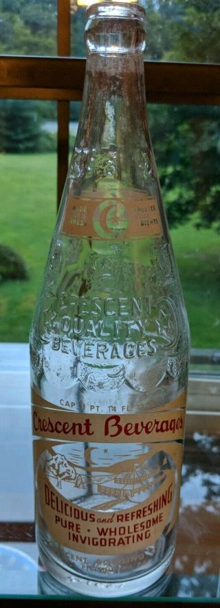 Rare Mixed Embossed Acl Crescent Beverages Soda Bottle Pittsburgh Pa Star Moon