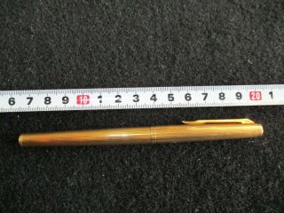 Rare Vintage Platinum Gold Striped 18k Fountain Pen Nib 14k F/s Not Box