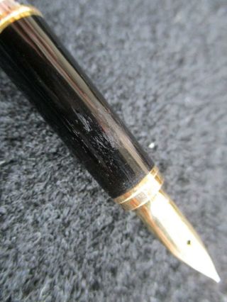 Rare Vintage Platinum Gold striped 18K fountain pen nib 14K F/s not box 2