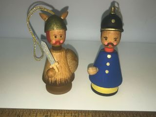 Vintage Wood Ornaments Rare? Viking And Policeman Steinbach?
