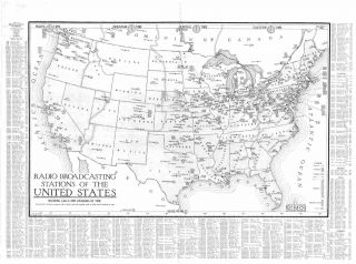 1924 Radio Station Map Nashville Tullahoma Tn Louisville Ky Cincinnati Dayton Oh