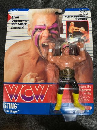 Galoob Toys Wcw Sting The Stinger Wrestling Black Trunks Moc Wwe Wwf Figure
