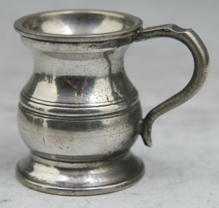 Fine Antique Pewter ¼ Gill Tankard Mug Cup Jigger Measure By Gaskell & Chambers