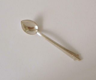 An Antique Chinese Export Solid Silver Small Salt Spoon Or Snuff Spoon