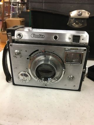 Rare Minolta Auto Press Camera With Case And Accessory 3