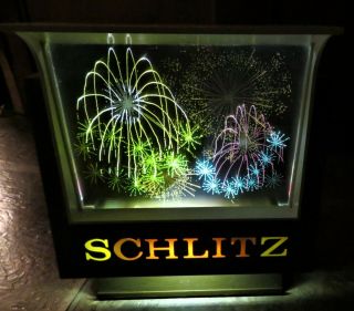 1967 Schlitz Beer Fireworks Motion Light Pub Animated Cash Register Light Rare