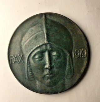 Pax 1919 Peace Metal Austria - Hungary The Most Rare Of All " Ww 1 " Peace Metals
