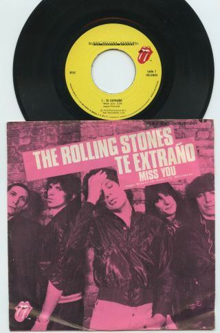 Rare Rock 45 & P/s - The Rolling Stones - Te Extrano - Miss You - Mexico Import